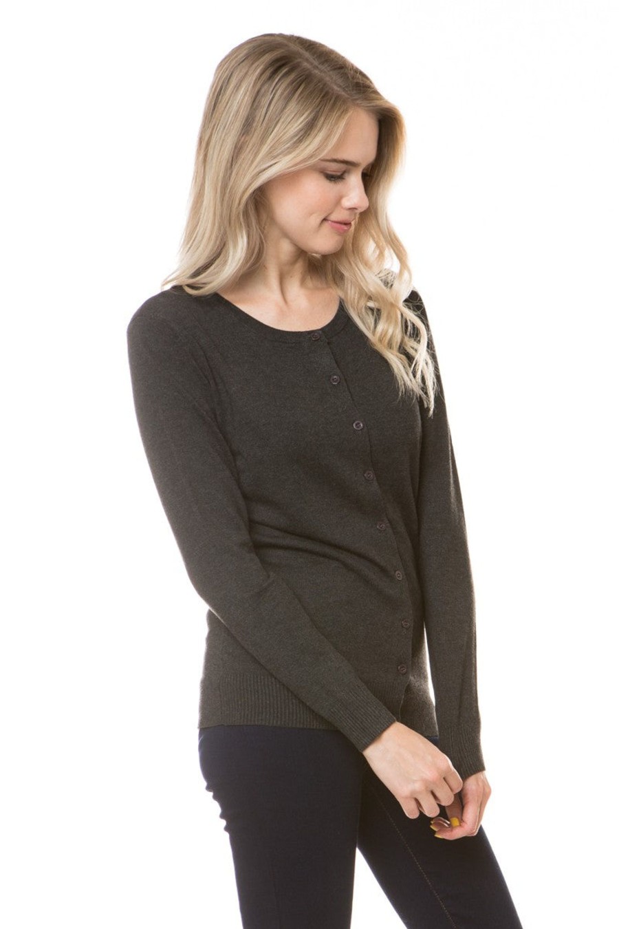 Shop All Cielo | Lissy Round Neck Button Cardi Black