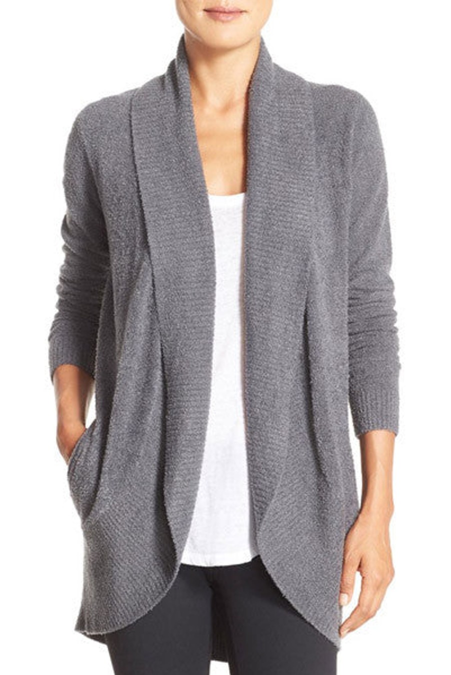 Shop All Barefoot Dreams | Barefoot Dreams Cozychic Lite Circle Cardi In Pewter