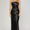 Shop All She u0026 Sky | Halle Black Satin Tube Dress