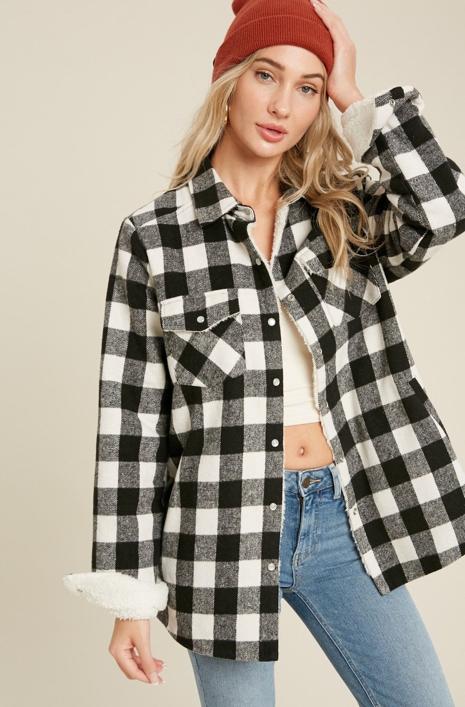 Shop All BluIvy | Plaid Sherpa Lined Shacket