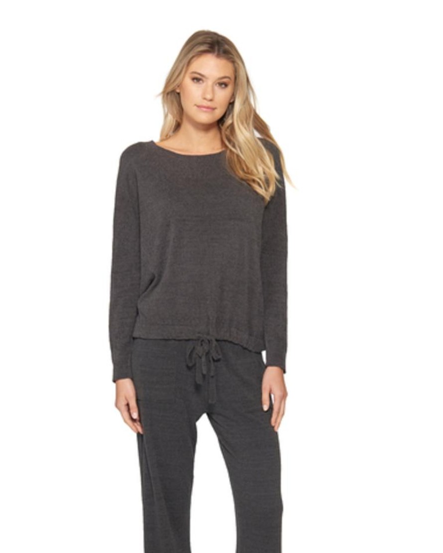 Clothing Barefoot Dreams | Barefoot Dreams Slouchy Pullover Carbon