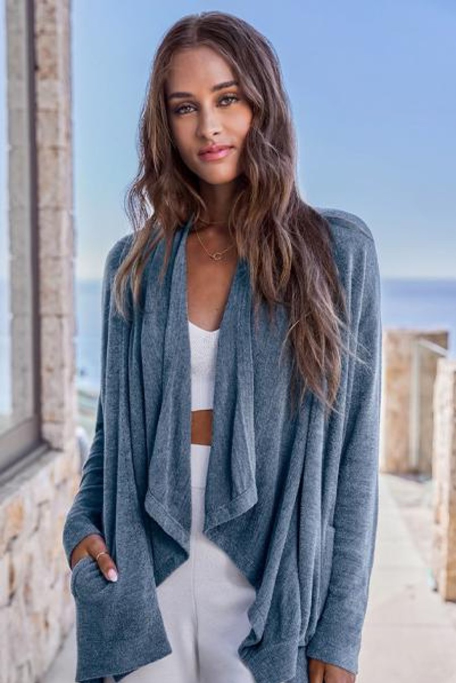 Shop All Barefoot Dreams | Barefoot Dreams Cozychic Lite Shawl Pointelle Cardi