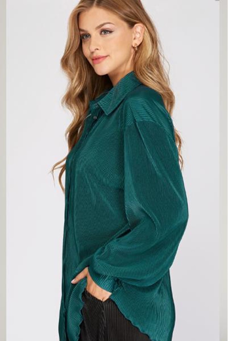 Shop All She u0026 Sky | Ellie L/S Plisse Blouse