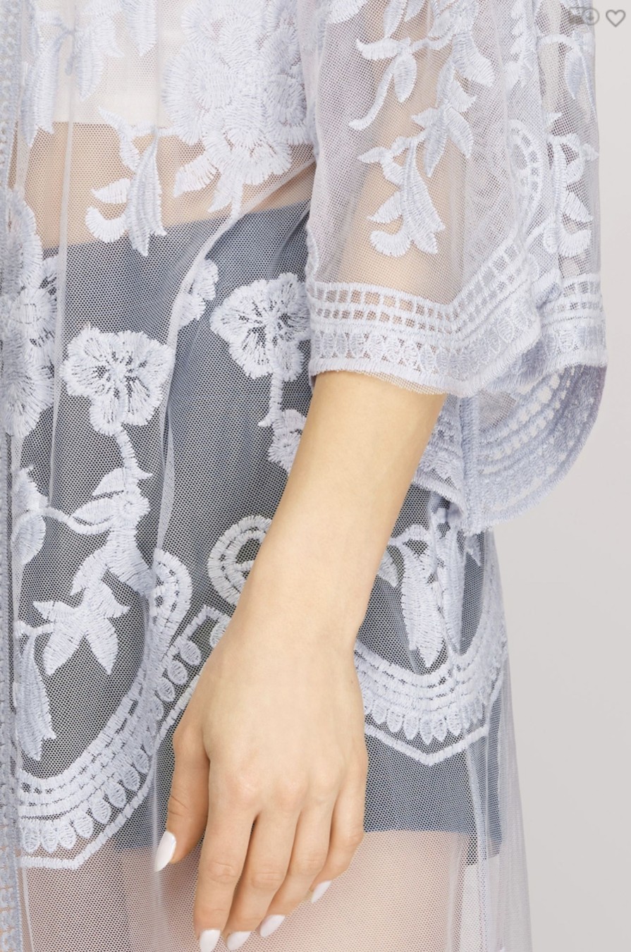 Clothing Crush Clothing | Farmhouse Lace Kimono Fresh Lilac